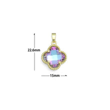 Load image into Gallery viewer, Colorful Cyrstal Gold Flower Charm Pendant,Sku#FH245