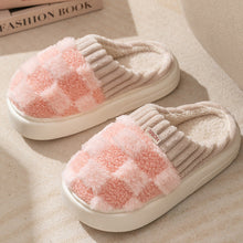 Load image into Gallery viewer, Plaid Plush Slippers for Women &amp; Men