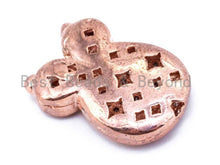 Load image into Gallery viewer, CZ Micro Pave Owl with Red Eye Beads, Rose Gold/Gold/Sliver Plated, 13x20x5mm, sku#C42