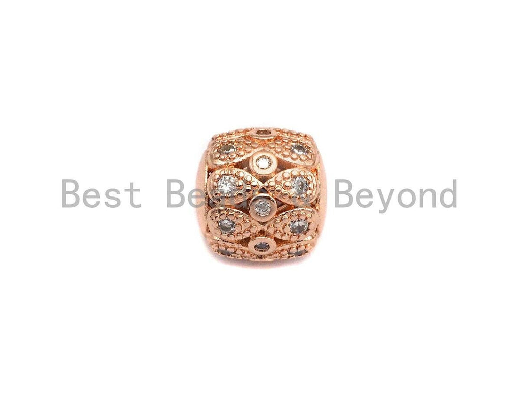 CZ Micro Pave Drum Barrel Fancy spacer beads, sku#X113