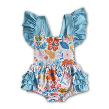 Load image into Gallery viewer, Flutter sleeve floral ruffle bubbles kids baby romper