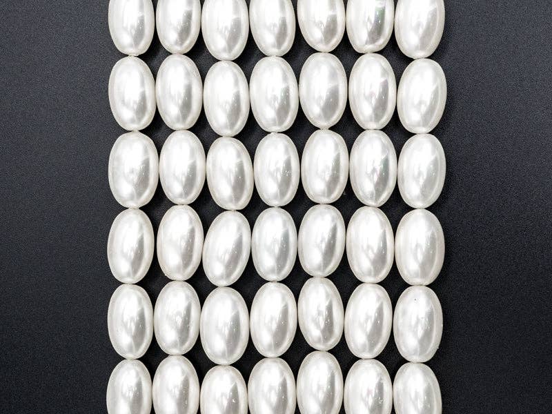 White MOP Rice Shape Beads, Sku#T64