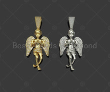 Load image into Gallery viewer, CZ Micro Pave Large Prayer Angel Shape Pendant/Charm, sku#L491