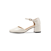 Load image into Gallery viewer, Women's Cutout Mary Jane Block Heel Sandals | Full-Grain Cowhide Square Toe Heels