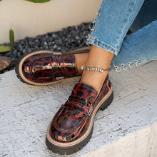 Load image into Gallery viewer, Women's Leopard Print Loafers - Chunky Heel Patent Leather Slip-On Shoes