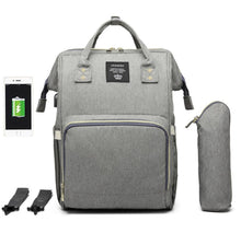 Load image into Gallery viewer, Waterproof Diaper Bag Backpack with USB Charging Port | Large Capacity Travel Nursing Bag for Moms &amp; Dads