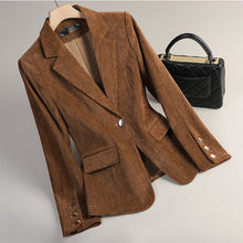 Load image into Gallery viewer, Slim-fit Casual Gold Velvet Blazer For Women