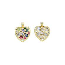 Load image into Gallery viewer, Oval Drop Round CZ Baguette Pave Heart Pendant, Sku#LX630c