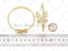 Load image into Gallery viewer, CZ MicroPave Bufferfly with Mother of Pearl Bangle Bracelet