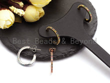Load image into Gallery viewer, Rainbow CZ Higgie Hoop Earrings, Sku#J47