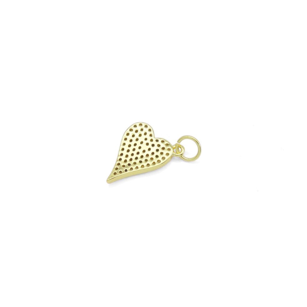Gold Clear CZ Heart Shape Charm, Sku#LX457