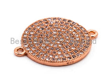 Load image into Gallery viewer, CZ Micro Pave Clear Round Disc Connector, SKU#A84