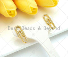 Load image into Gallery viewer, CZ Safety Pin Stud Earring, Sku#LD66