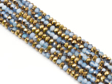 Load image into Gallery viewer, Half Gold Plated Blue Banded Agate Rondelle Faceted Beads, Sku#UA248