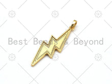 Load image into Gallery viewer, Large CZ Micro Pave Colorful Enamel Lightning Shape Pendant, 18K Gold Filled Lightning Charm,Necklace Pendant,59x20mm,Sku#ML50