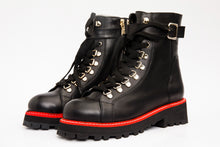 Load image into Gallery viewer, The Belgrano Black Leather Lace-Up Ankle Women Boot With a Side Zipper