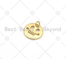 Load image into Gallery viewer, Hollow Out Skull Face on Disc Pendant/Charm, 18K Gold Filled Skull Charm, Necklace Bracelet Charm Pendant,15x15mm,Sku#L610