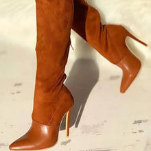 Load image into Gallery viewer, Women's Over-the-Knee Suede Boots - Stiletto Heel Pointed Toe Stretch Boots