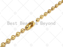 Load image into Gallery viewer, Shinny Gold 4mm Smooth ball Finished Necklace Bracelet with Lock, Ball beads Necklace, Ball beads Bracelet Necklace, sku#LD73