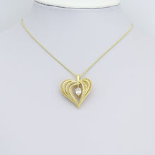 Load image into Gallery viewer, Teardrop CZ Gold layered Heart Charm Pendant,Sku#LX874