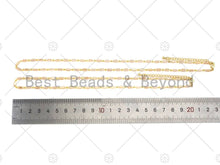 Load image into Gallery viewer, 18" Beige Milky Cylinder Beads Gold Chain Necklace,EF02