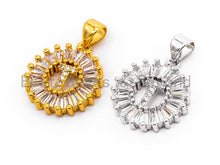 Load image into Gallery viewer, CZ Micro Pave Initial Letter S T Charm/Pendent Beads, sku#z237