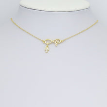 Load image into Gallery viewer, Gold Infinity With Cross Pendant Shape Charm Pendant, Sku#LK1053