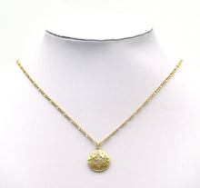 Load image into Gallery viewer, Gold CZ North Star On Round Coin Charm, Sku#LK685