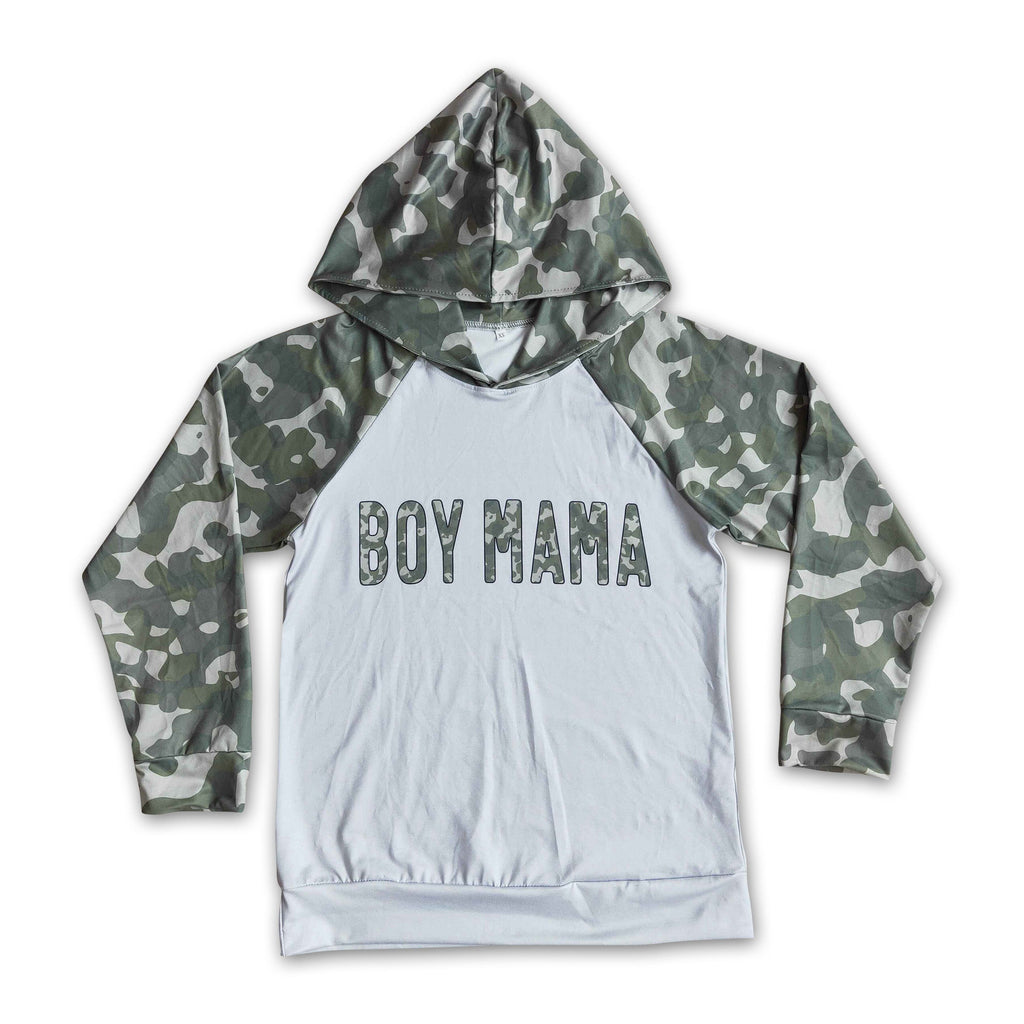 Boy mama camo long sleeve adult shirt
