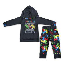 Load image into Gallery viewer, Autism is not a disability it's a different ability boy hoodie set