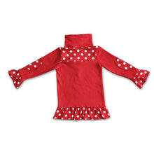 Load image into Gallery viewer, Red polka dots screen print zipper mouse girls pullover