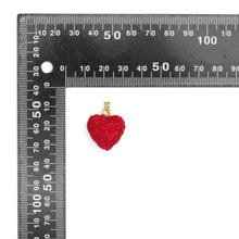 Load image into Gallery viewer, White Red Puffy Heart Charm Pendant,Sku#LD720