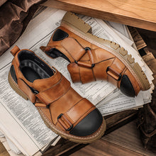 Load image into Gallery viewer, Men's Vintage Work Boots - Full-Grain Cowhide Leather Round Toe Low-Cut Design