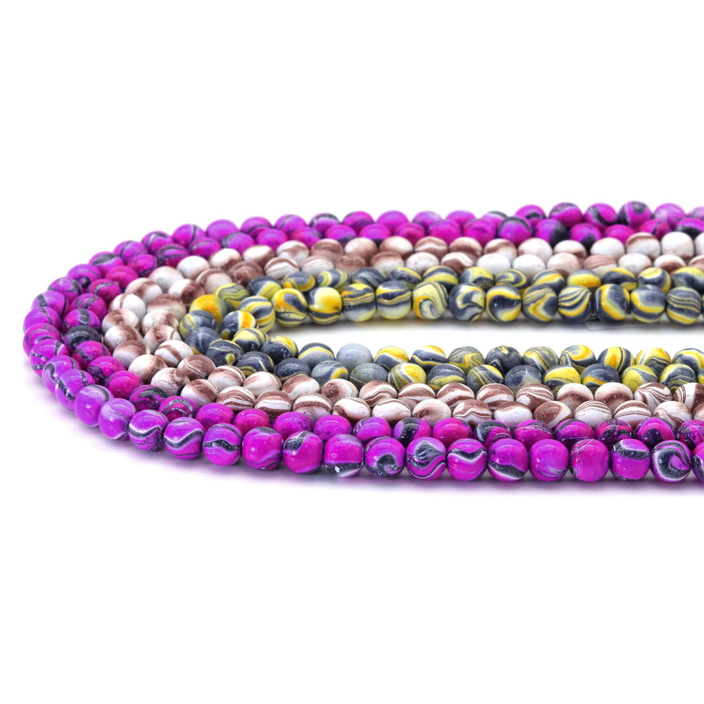 Colorful Hematite Round Smooth Beads, Sku#S165