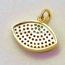 Load image into Gallery viewer, CZ Micro Pave Turqupise Fuchsia Evil Eye Pendant/Charm, Cubic Zirconia Pendant, 17x17mm, CZ Charms, sku#F37
