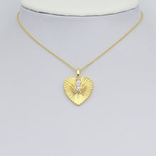 Load image into Gallery viewer, Cystal CZ Heart on Radical Heart Charm Pendant, Sku#LX755