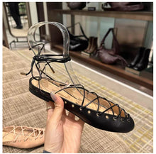 Load image into Gallery viewer, Women's Cross-Strap Leather Ballet Flats - Casual Roman Sandals