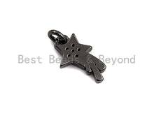 Load image into Gallery viewer, CZ Micro Pave Shooting Star Pendant/Charm, Star charm, Cubic Zirconia Pendant Charm,7x13mm,sku#F925