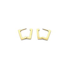 Load image into Gallery viewer, Gold Square Geometry Huggie Earrings, Sku#A256