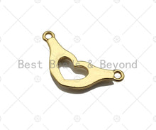 Load image into Gallery viewer, 18K Dainty Gold Hands Heart Shape Pendant,Heart Connetor/Links, Necklace Bracelet Charm Pendant,11x22mm,Sku#Z1314