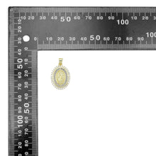 Load image into Gallery viewer, Clear Baguette CZ Gold Virgin Mary On Oval Charm Pendant, Sku#LX776
