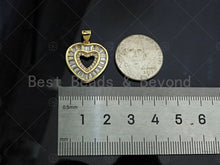 Load image into Gallery viewer, Gold Filled CZ Micro Pave Heart Shape Pendant ,18K Gold Filled Heart Charm, Necklace Bracelet Charm Pendant,18x20mm,Sku#LD98