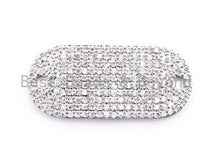 Load image into Gallery viewer, CZ Micro Pave 13x29mm Slab Oval Two Hole Bracelet Connector,SKU#382C