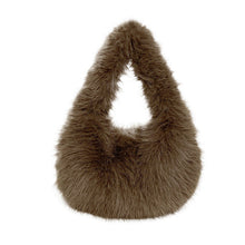 Load image into Gallery viewer, Women's Plush Tote Bag – Soft Oval Handbag for Everyday Casual Use