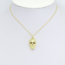 Load image into Gallery viewer, Gold Skull Head Charm Pendant, halloween charm, Sku#LK1102