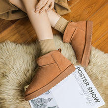 Load image into Gallery viewer, Women's Stylish Faux Plush Slip-On Short Snow Boots | Faux Fur Lined Winter Boots