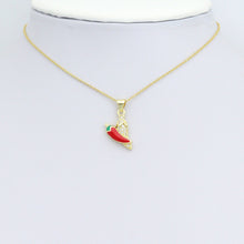 Load image into Gallery viewer, Clear CZ Red Chili Charm Pendant,Sku#LK1222