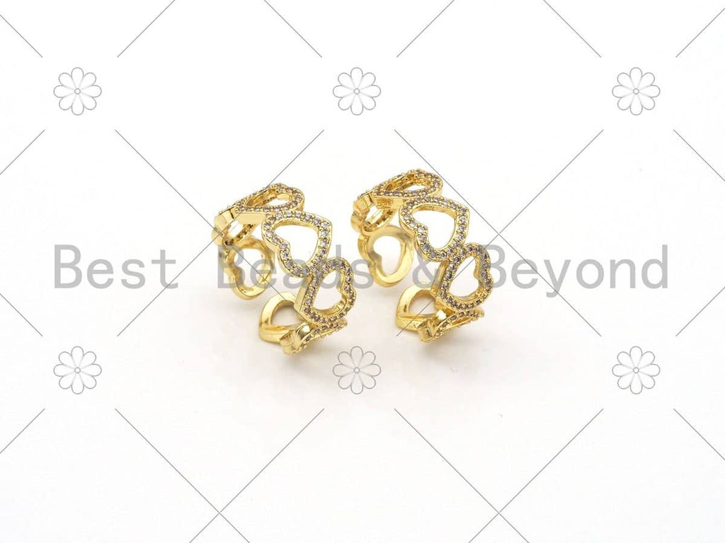 CZ Micro Pave String Heart ring, Sku#X220