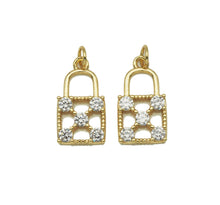 Load image into Gallery viewer, CZ Hollw Out Lock Charm, Sku#JL71