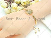 Load image into Gallery viewer, CZ Micro Pave Sparkly flower Connector, Cubic Zirconia Flower Space Connector, 18K Gold Finish, 21x26mm, sku#LK151